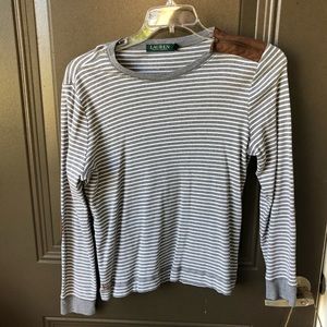 RALPH LAUREN elbow patch grey long sleeve